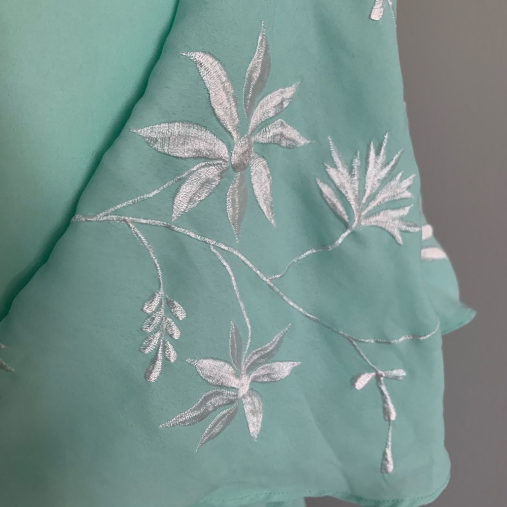 ESHAKTI Mint Fluttered Sleeve Chiffon Top - Picture 7 of 7
